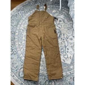 Dickies Insulated Bib Overalls Brown Duck Canvas Workwear Mens 2XL R